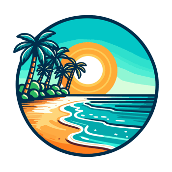 summer beach badge illustration for t shirt or sticker png