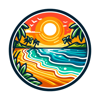 summer beach badge illustration for t shirt or sticker png