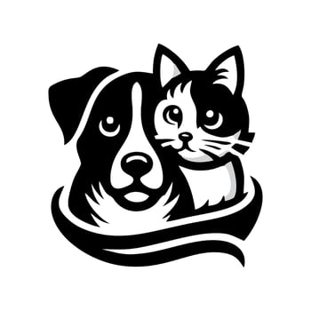 dog and cat logo design vector