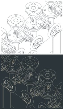 Steam header closeup vector