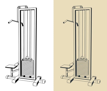Lat pulldown machine vector