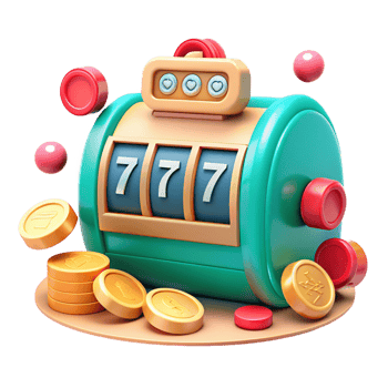 Casino Slot Machine with Gold Coins 3d Design png