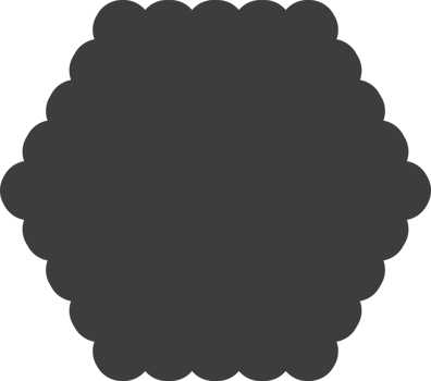 Scallop edge frame. Hexagon shape with lace pattern. Frill cute box. Geometric wavy sticker and squiggle vintage label png