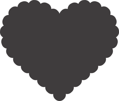 Scallop edge frame. Heart shape with lace pattern. Frill cute box. Geometric wavy sticker and squiggle vintage label png