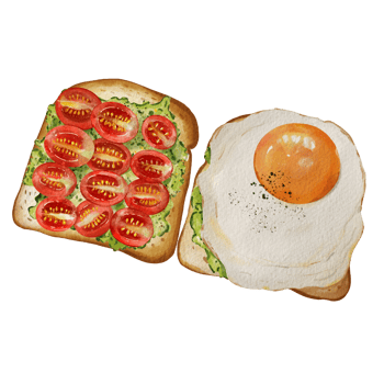 Fried Egg Toast Breakfast png