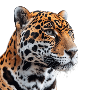 front view jaguar isolated on transparent background , png