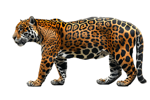 side view jaguar isolated on transparent background , png