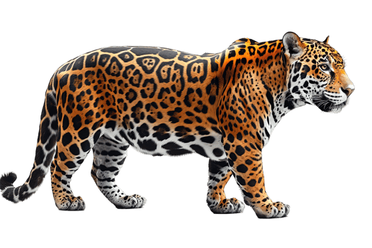 side view jaguar isolated on transparent background , png