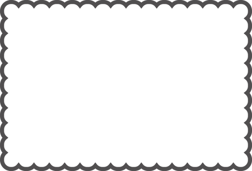 Scallop edge rectangle frame. Outline shape with lace png
