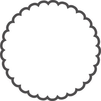Scallop edge circle frame. Shape with lace png