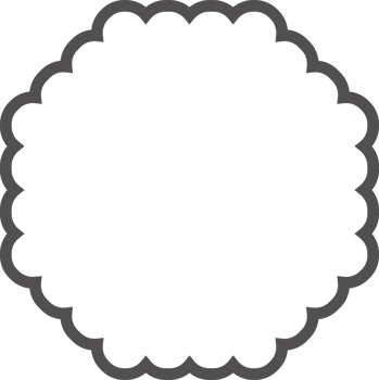 Scallop edge octagon frame. Outline shape with lace png