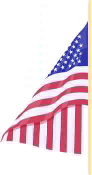 United States Of America Flag with Pole illustration vector
