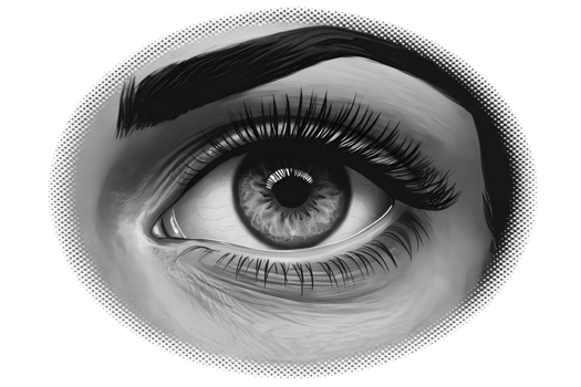 Monochromatic Woman Illustration - Hand Drawn png