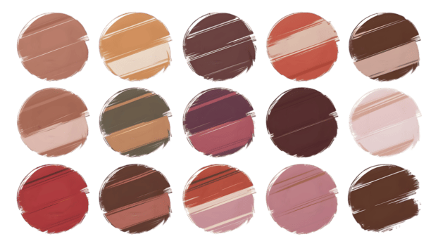 Collection of Brushstroke Swatch Makeup Paint Strokes - Transparent Background png