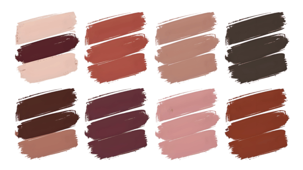 Collection of Brushstroke Swatch Makeup Abstract Paint Strokes - Transparent Background png