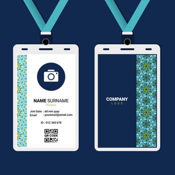 Arabic and Islamic Geometric ID Card Design for Business or Company vector