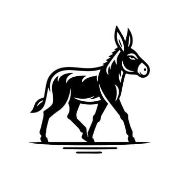 Donkey logo design illustration. Black Donkey icon logo vector