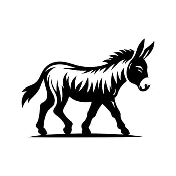 Donkey logo design illustration. Black Donkey icon logo vector