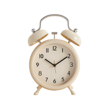 3d alarm clock isolated on transparent background png