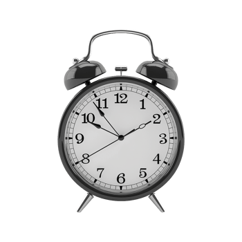 3d alarm clock isolated on transparent background png