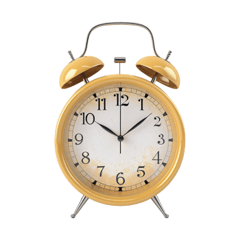 3d alarm clock isolated on transparent background png