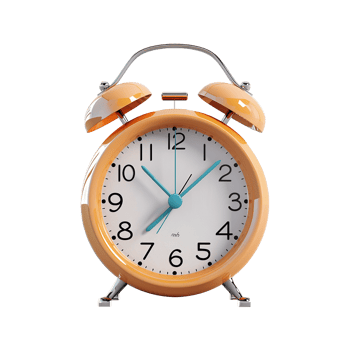 3d alarm clock isolated on transparent background png