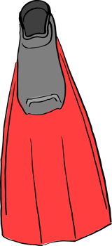 Red diving shoes png