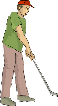 Man golfer player illustration png