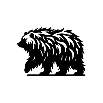 black and white bear logo. bear logo design template vector