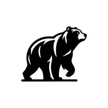black and white bear logo. bear logo design template vector