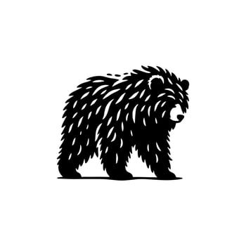black and white bear logo. bear logo design template vector