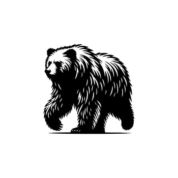 black and white bear logo. bear logo design template vector