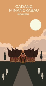 Traditional house of Minangkabau Indonesia vector