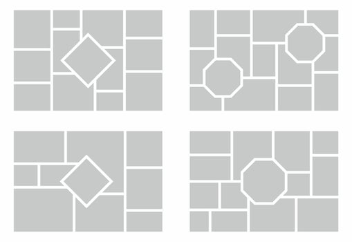 Pictures or photos frame collage. comics page grid layout abstract photo frames and digital photo wall template vector