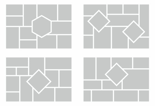 Pictures or photos frame collage. comics page grid layout abstract photo frames and digital photo wall template vector