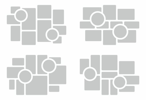 Pictures or photos frame collage. comics page grid layout abstract photo frames and digital photo wall template vector