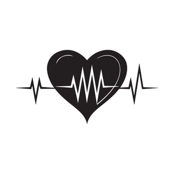 Heart Beat Icon logo Design Templates Graphic isolated on white background vector