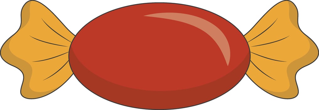 Delicious Sweet Candy Illustration. Dessert with Minimalist Cartoon Design. vector