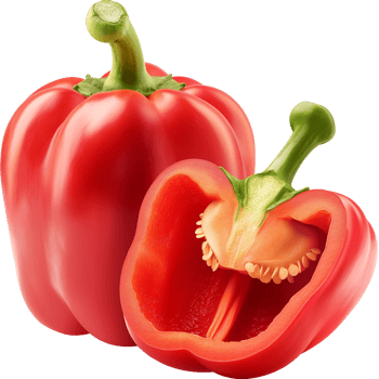Fresh Ripe Bell pepper isolated on a transparent background png
