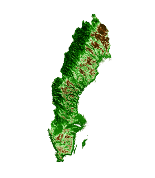 Sweden Topographic Map 3d realistic map Color 3d illustration png