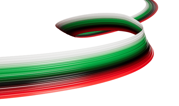 Waving ribbon Spiral with flag of United Arab Emirates. independence day 3d illustration png