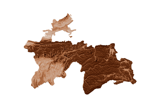 Map of Tajikistan in old style, brown graphics in a retro style Vintage Style. High detailed 3d illustration png