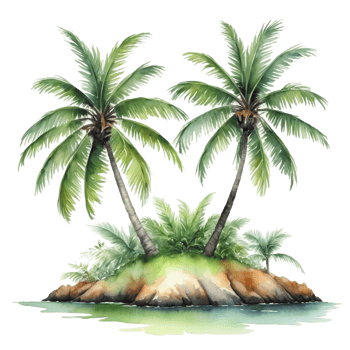 watercolor tropical island png