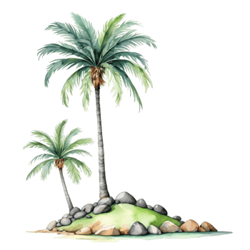 watercolor tropical island png