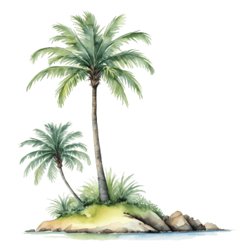 watercolor tropical island png