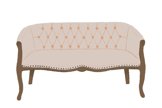 couch clipart two-seater sofa isolated on white background vector