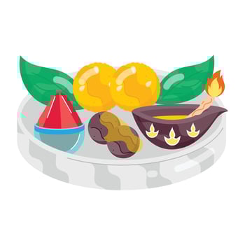 Pack of Diwali Celebration Flat Stickers vector