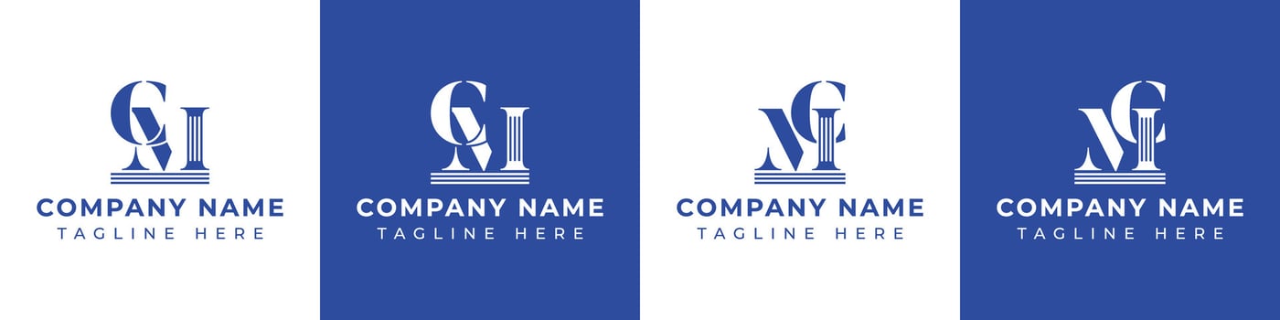 Letters MC and CM Pillar Logo, suitable for business with MC and CM related to Pillar vector