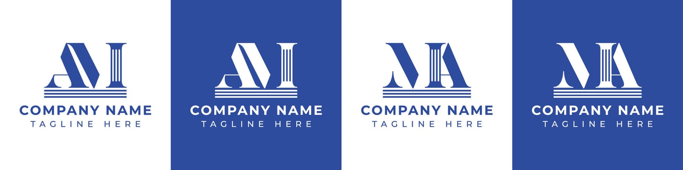 Letters MA and AM Pillar Logo, suitable for business with MA and AM related to Pillar vector
