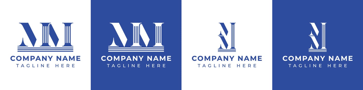 Letters MM Pillar Logo Set, suitable for any business with MM related to Pillar vector